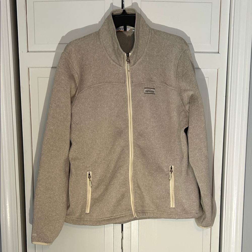 Orvis Taupe Full-Zip Fleece/sweatshirt Jacket men’s  XL
